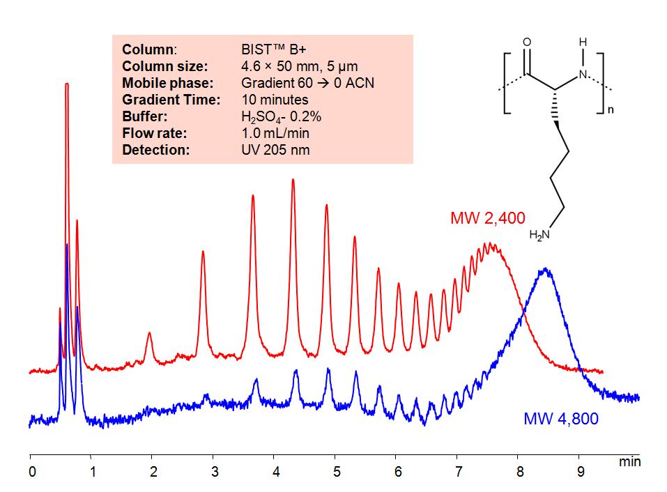 HPLC Method for Analysis of Polylysine on BIST™ B+ Column